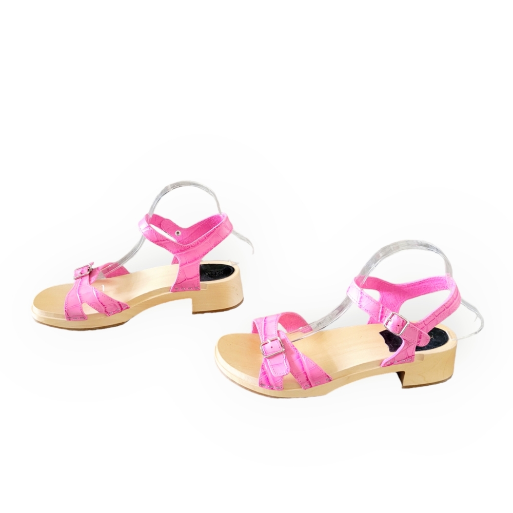 Swedish Hasbeens Swedish Low Pink Croc Pattern - Picture 7 of 14